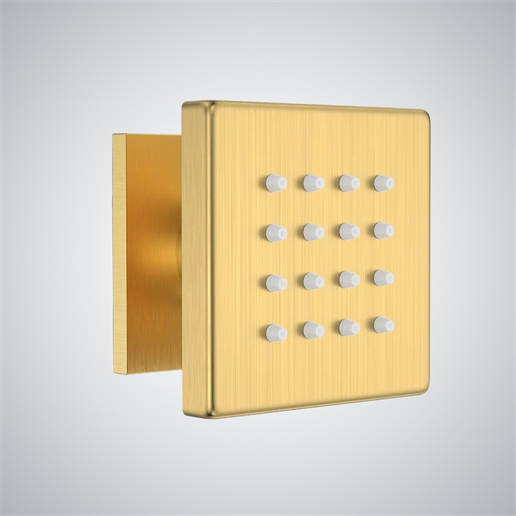 Fontana Auchel Brushed Gold Luxury Wall Mount Square Body Spray