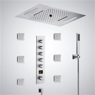 Fontana Tomblaine Chrome 5 Function LED Thermostatic Digital Luxury Shower Set