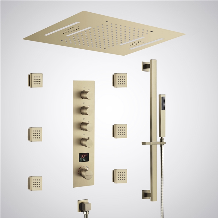 Fontana Boucau Champagne Luxury Digital Display Shower Set