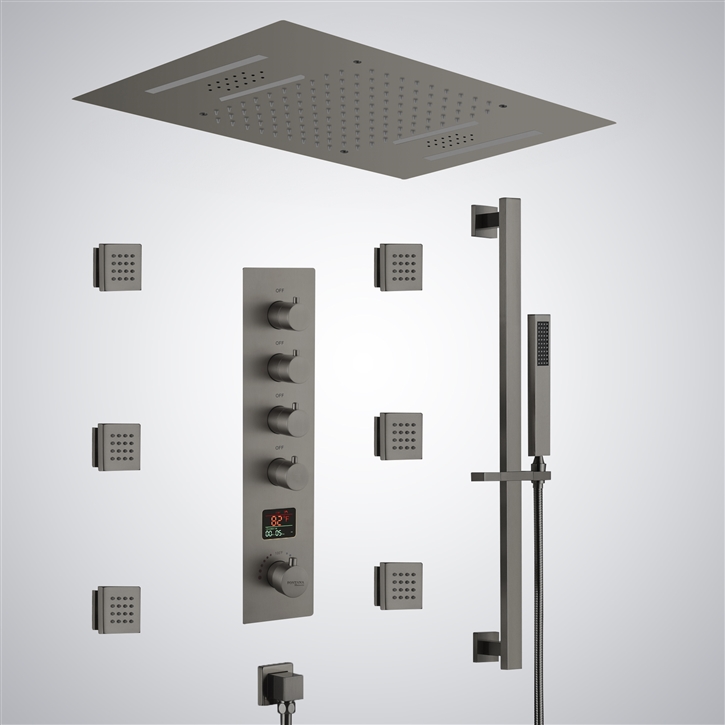 Fontana Boucau Gun Metal Gray Hot and Cold Digital Shower Set