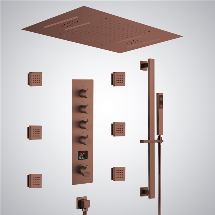 Fontana Boucau Oil Rubbed Bronze Thermostatic LED Luxury Shower Set