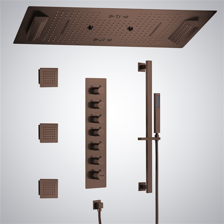 Fontana Soissons Oil Rubbed Bronze 6 Function LED Luxury Shower Set With Music