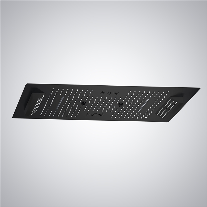 Fontana Milanese Matte Black 4-Function Modern Luxury LED Shower Head