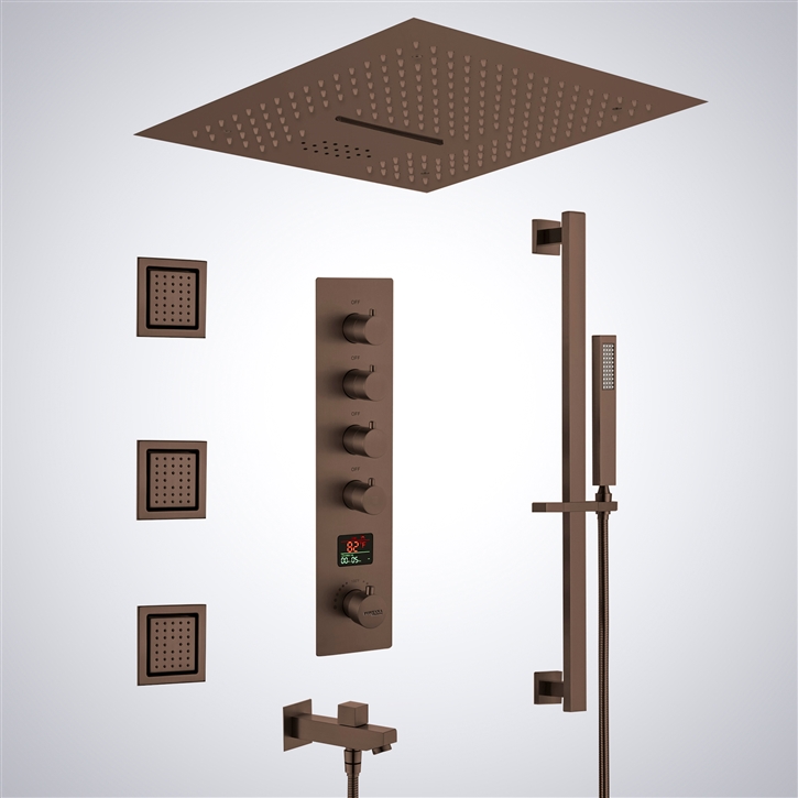 Fontana Saint-Laurent du Maroni Oil Rubbed Bronze Thermostatic Digital Shower Set