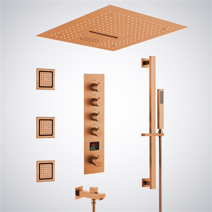 Fontana Saint-Laurent du Maroni Rose Gold Hot And Cold Luxury Digital Shower Set