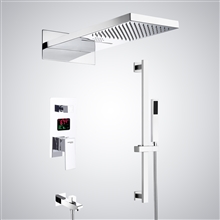 Fontana Chalon-sur-Saone Matte White Multifunctional LED Display Luxury Shower Set