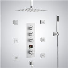 Fontana Edel Matte White 3 Function Thermostatic Digital Display Shower Set