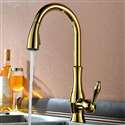 Moravia Deck Mounted Gold Finish Kitchen Sink Faucet