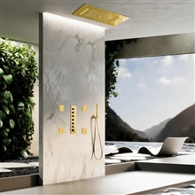 Fontana Dolo Brushed Gold Thermostatic LED Luxury Shower Set