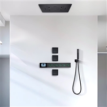 Fontana Loja Matte Black Music Thermostatic LED Shower Set