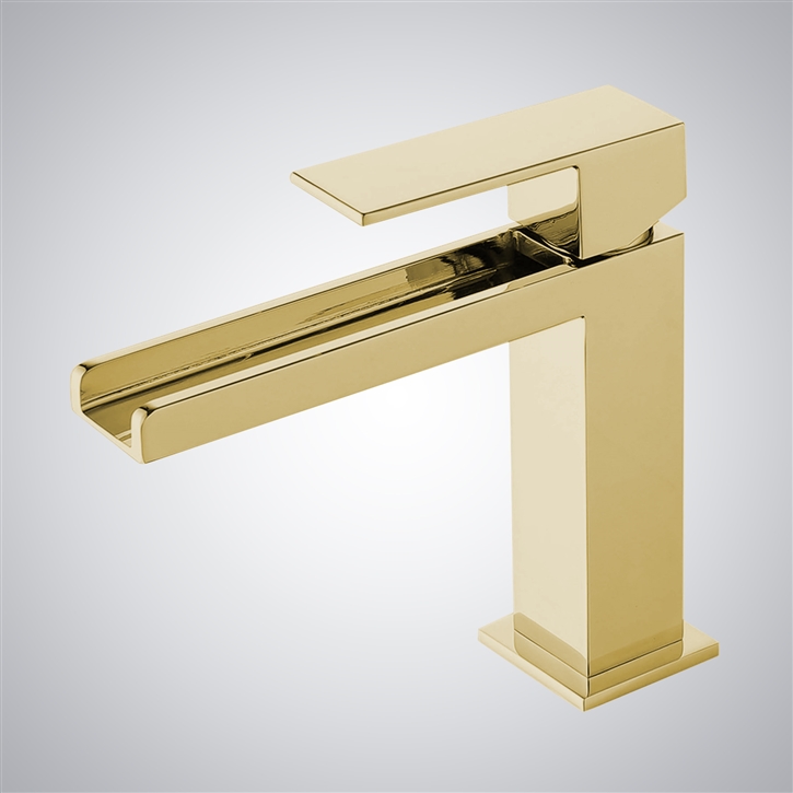 Fontana Accadia Brushed Gold Hot And Cold Luxury Basin Faucet