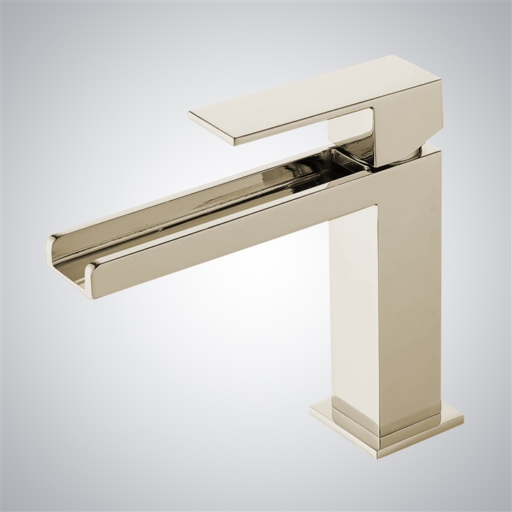 Fontana Accadia Champagne Thermostatic Waterfall Luxury Basin Faucet