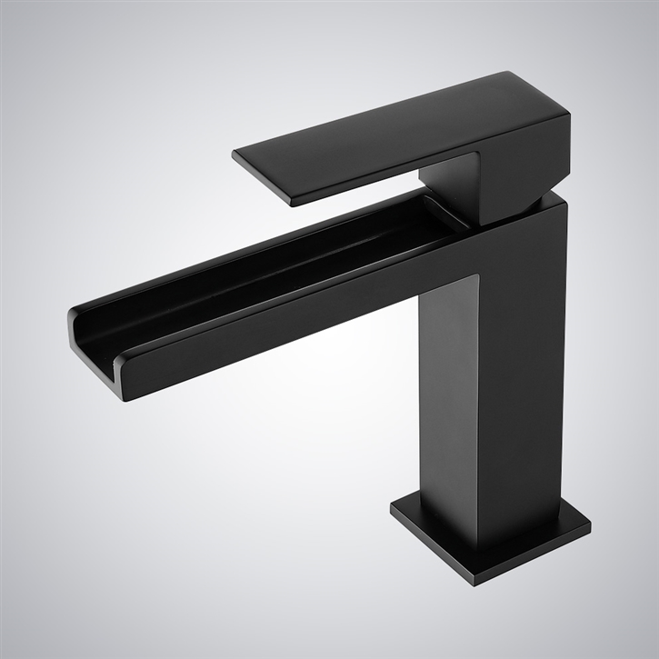 Fontana Accadia Matte Black Single Handle Thermostatic Luxury Basin Faucet