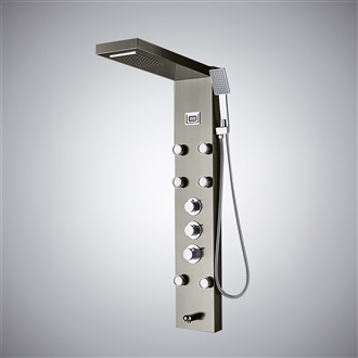 Fontana Baule Gun Metal Gray Thermostatic Luxury Shower Panel With Faucet