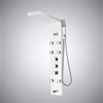 Fontana Baule Matte White Thermostatic 5 Modes Shower Panel