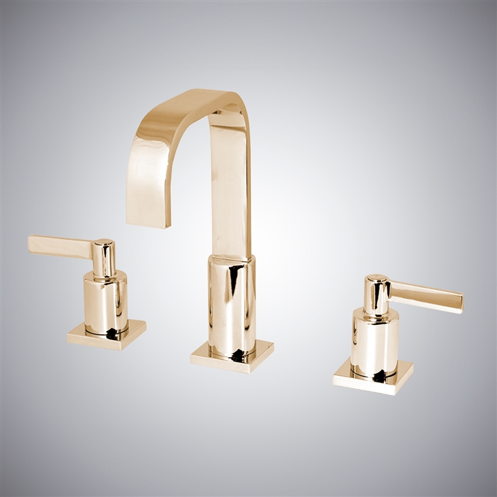 Fontana Champagne In Kelowna Deck-Mount Bathroom Sink Faucet