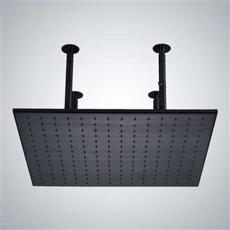 40" Matte Black Square Rain Shower Head