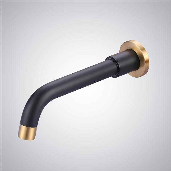 Fontana Matte Black And Gold Wall Mount Commercial Automatic Sensor Faucet With Insight Infrared Technology