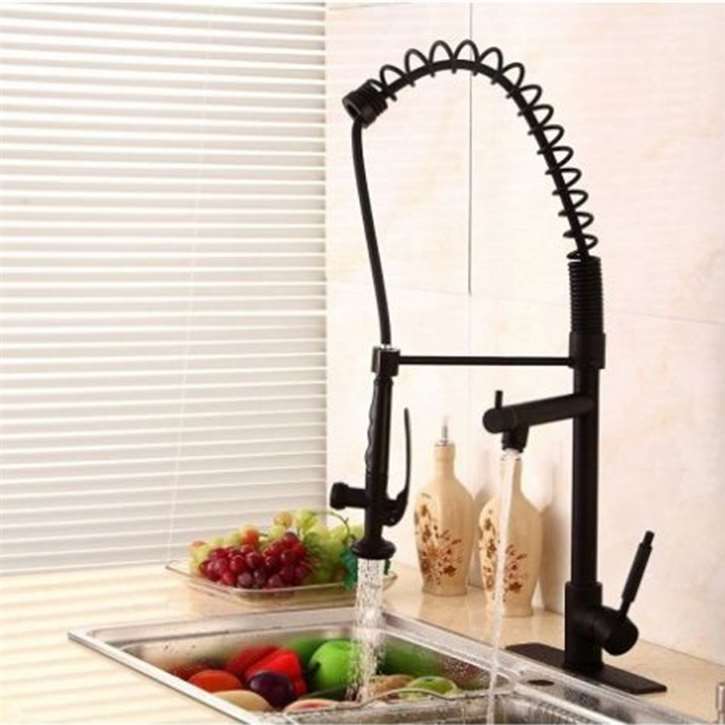 Grecia Deck Mount Single Handle Kitchen Sink Faucet with Pull Down Sprayer