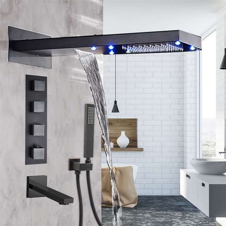 Doccia Oil Rubbed Bronze Wall Mounted Shower Set with Mixer Valve