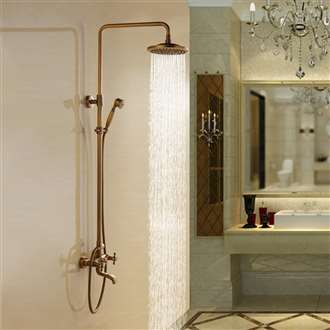 Aurelie Antique Brass Wall Mounted Shower Set