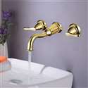 Ionia Gold Finish Bathroom Sink Faucet with Hot and Cold Water Mixer