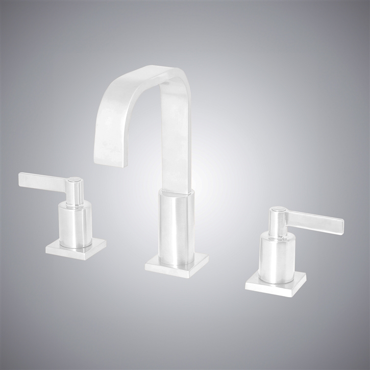 Fontana Matte White Finish In Kelowna Deck-Mount Bathroom Sink Faucet