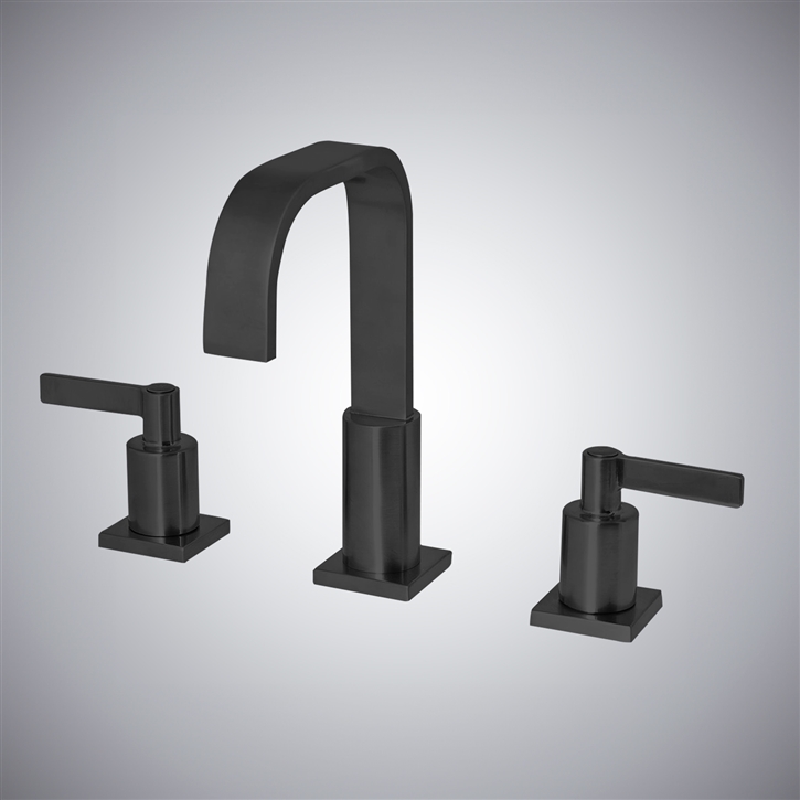 Fontana Matte Black Finish In Kelowna Deck-Mount Bathroom Sink Faucet