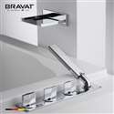 Bravat Beautiful Chrome Silver Deck Mount Bathtub Exposed Faucet  with Hand Shower