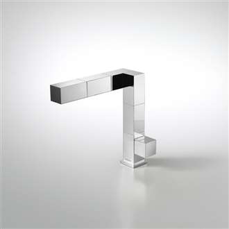 Bravat Stylish Square Adjustable Chrome Deck Mount Faucet