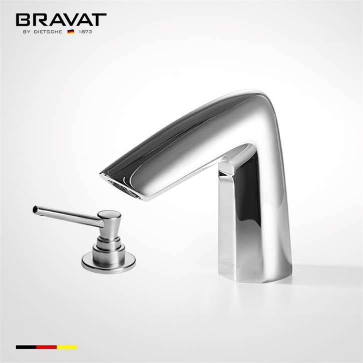 Fontana Commercial Chrome Automatic Sensor Faucet with Manual Soap Dispenser