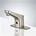 Fontana Sierra Commercial High Quality Brushed Nickel Touchless Automatic Sensor White Sink Faucet