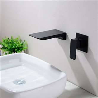 Fontana Napoli Luxury Wall Mount Dark Oil Rubbed Bronze Waterfall Sink Faucet