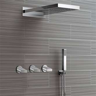 Fontana Reno Wall Mounted Nickel Rainfall Mixer Shower Set