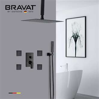 Bravat Showers Hot and Cold Rainfall Bathroom Shower with Massage Jets