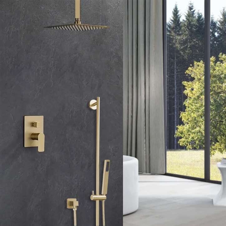 Best Shower Sale! Fontana Napoli Ceiling Mount Brushed Gold ...