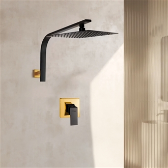 Fontana SenseStream Matte Black and Gold Shower Set