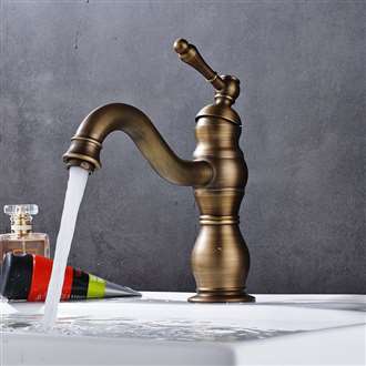 Fontana Dijon Single Hole Antique Brass Bathroom Sink Faucet