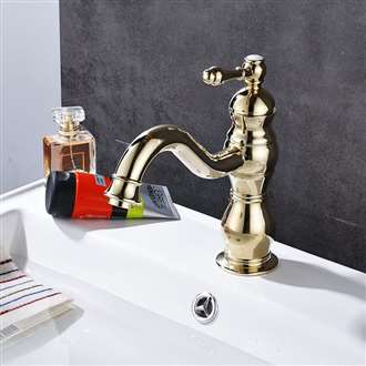 Fontana Dijon Single Hole Shiny Gold Bathroom Sink Faucet