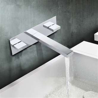 Fontana Rio 100% Brass Double Handle Wall Mount Bathtub Vessel Faucet