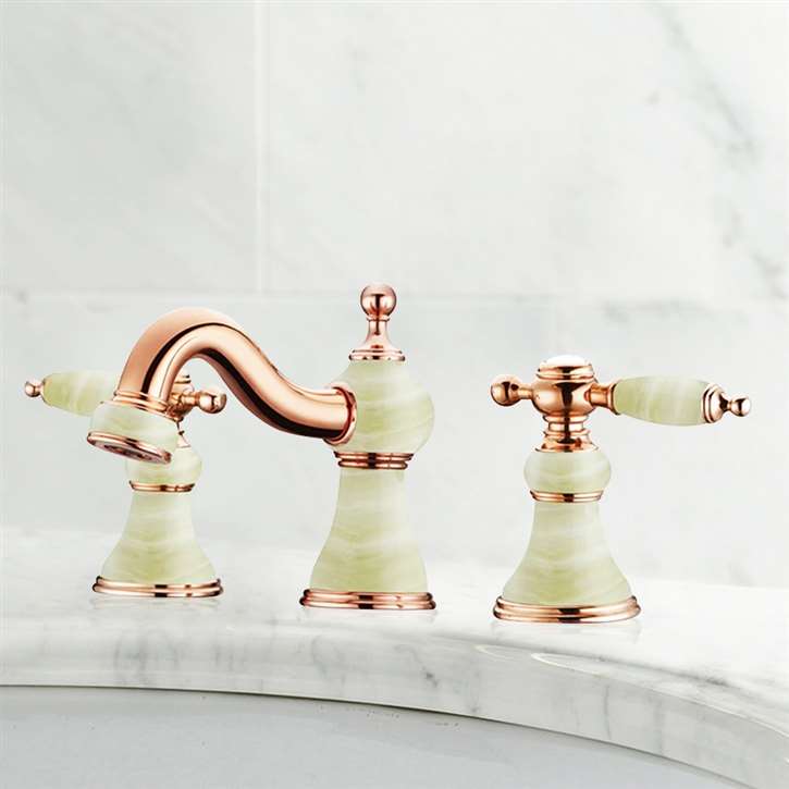 Fontana Milan 8" Rose Gold Bathroom Sink Faucet