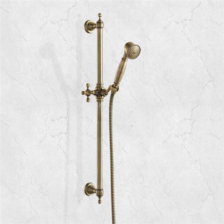 Fontana Lima Antique Bronze Hand Shower Head With Adjustable Slide Bar Faucet