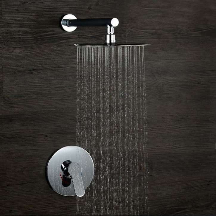 Fontana Verona Chrome Finish In-Wall Round Embedded Box Shower Set - F Style