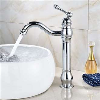 Fontana Milan Single Hole Tall Chrome Bathroom Sink Faucet