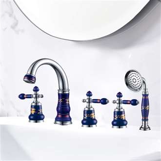 Classic Hot and Cold Deck Mount Bathtub Faucet