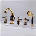 Classic Hot and Cold Deck Mount Bathtub Faucet