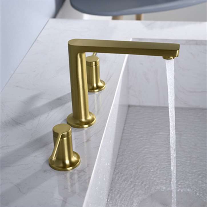 Napoli Brushed Gold Double Handle Sink Faucet