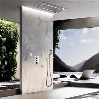 Reno Smart Musical Shower Set LED Ceiling Square mirror finish Shower Set