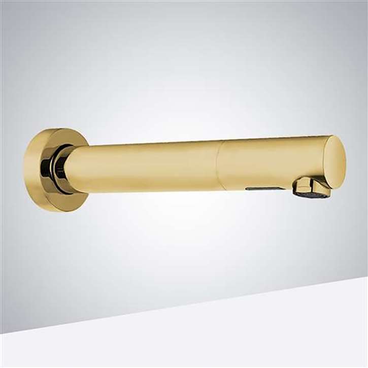 Brushed Gold Wall Mount Commercial Bathroom Touchless Faucet