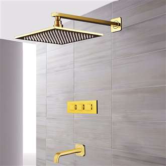 Fontana Reno Gold Platinum Shower Head Set with Diverter, Mixer and Spout